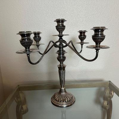 Crescent Silverplate 5-Arm Candelabra