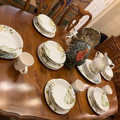 Sale Photo Thumbnail #104: 35 pieces of Pier 1 Autumn Bliss dishes.