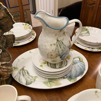 Sale Photo Thumbnail #108: 35 pieces of Pier 1 Autumn Bliss dishes.