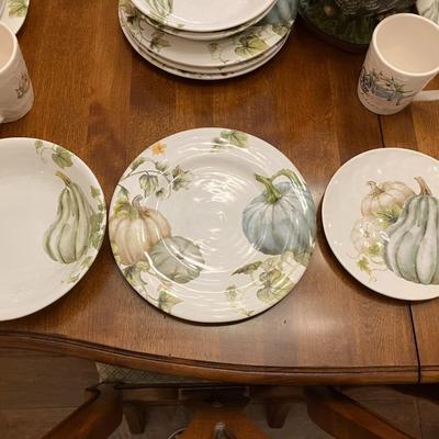 Sale Photo Thumbnail #106: 35 pieces of Pier 1 Autumn Bliss dishes.