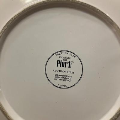 Sale Photo Thumbnail #107: 35 pieces of Pier 1 Autumn Bliss dishes.