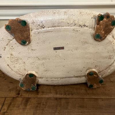 Sale Photo Thumbnail #124: Set of 2 19th Century hand painted Italian footbath basins. Measuring 7.5" H x 21" W. Can be used for planters, display, any home decor purpose.