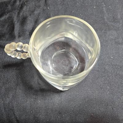 Four vintage Apple by Orchard 8" luncheon snack plates with Six Hazel Atlas glass snack cups