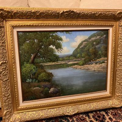 Sale Photo Thumbnail #150: Betty Lou Voorhis oil on canvas "Texas Hill Country" measuring 28" H x 34" W