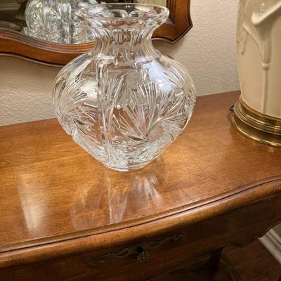 Sale Photo Thumbnail #155: American Brilliant cut glass vase measuring 10.5" H
