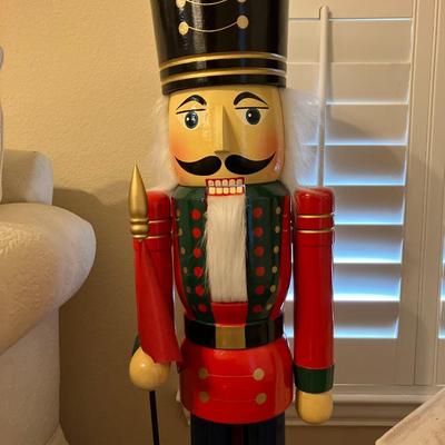 Sale Photo Thumbnail #160: Awesome 42" tall wooden nutcracker in excellent condition. Great holiday decor!