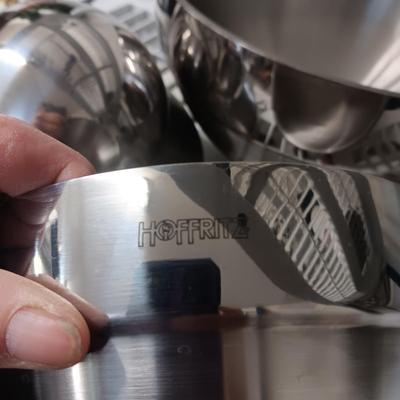 3 NESTING THICK STAINLESS HOFFRITZ BOWLS