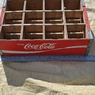 Vintage wooden Coca-Cola wood Crate - wood coke box - with collection of bottle openers - Cola crate