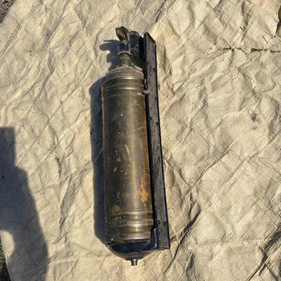 Vintage brass Fire Extinguishers - Pyrene manufacturing - and vintage Presto CB motorcycle fire extinguisher