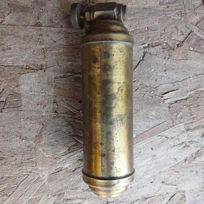 Vintage brass Fire Extinguishers - Pyrene manufacturing - and vintage Presto CB motorcycle fire extinguisher