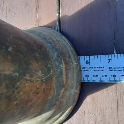 Antique Brass blow torch with wooden rustic handle Unrestored blow torch