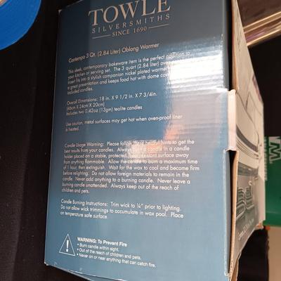 TOWLE OBLONG WARMER AND A SERVING PLATTER