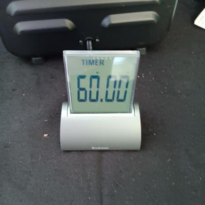 ELECTRIC HEATER, DESK LAMP, WOODEN ORGANIZER AND A CLOCK