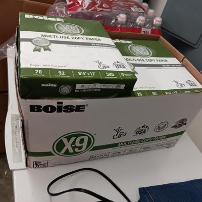 9 REAMS OF WHITE COPY PAPER AND AN ELECTRIC PENCIL SHARPENER
