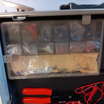 BRIEFCASE FULL OF TOOLS AND CONNECTORS