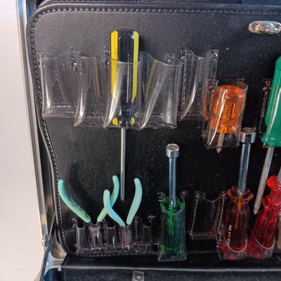 BRIEFCASE FULL OF TOOLS AND CONNECTORS