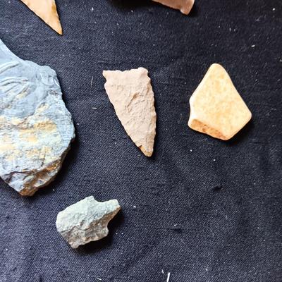 FOSSIL, ARROW HEADS, MARBLES AND MORE