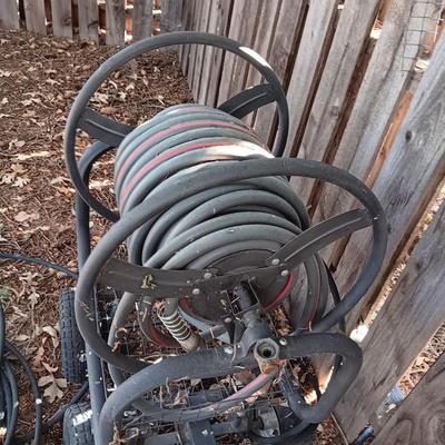 GARDEN HOSE 4 WHEEL CART