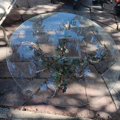 IRON BASE GLASS TOP SIDE TABLE