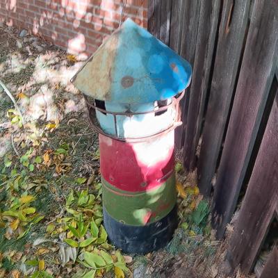 STEEL LIGHTHOUSE YARD ART