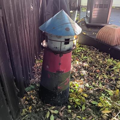 STEEL LIGHTHOUSE YARD ART
