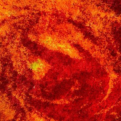 Sale Photo Thumbnail #390: D76-large orange swirl shag area rug