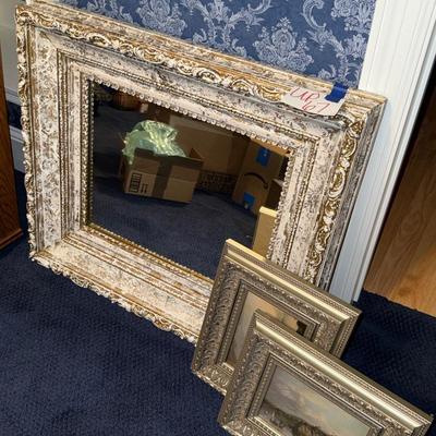 Sale Photo Thumbnail #620: UP67-stunning, large, ornate mirror, and framed art
