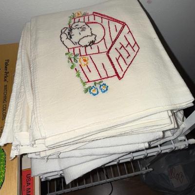 Sale Photo Thumbnail #687: UP89-Large Lot of BEAUTIFUL flour sack towels