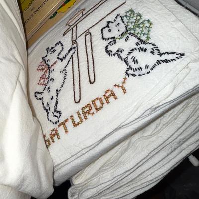 Sale Photo Thumbnail #690: UP89-Large Lot of BEAUTIFUL flour sack towels