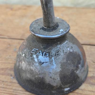 Four vintage oil cans - 2 small thumb press dome cans and 2 larger