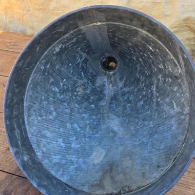 Vintage offset farm funnel Steampunk - with a 2-quart galvanized Fluid can with bendable spout