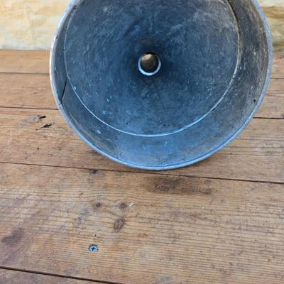 Vintage Behrens mfg. metal craftsman funnel - vintage American Parts company galvanized oil can with bendable spout - with pouring spout