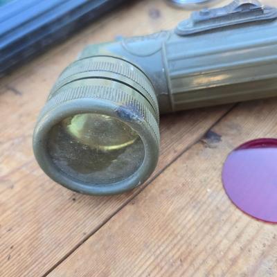 Assortment of flashlights - including Fulton USGI Angle head and vintage chrome flashlights