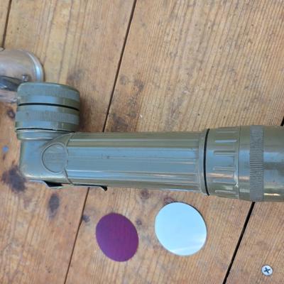 Assortment of flashlights - including Fulton USGI Angle head and vintage chrome flashlights
