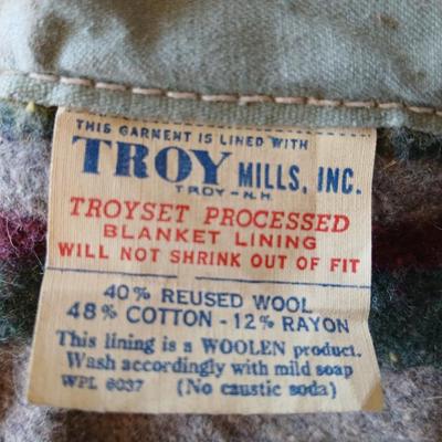 Vintage Troy Mills Inc. wool lined horse blanket - winter blanket for horse US Military