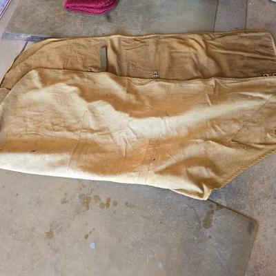 Vintage horse blanket with four old halters