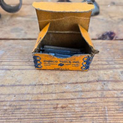 Vintage tin can, boxes, and oil cans