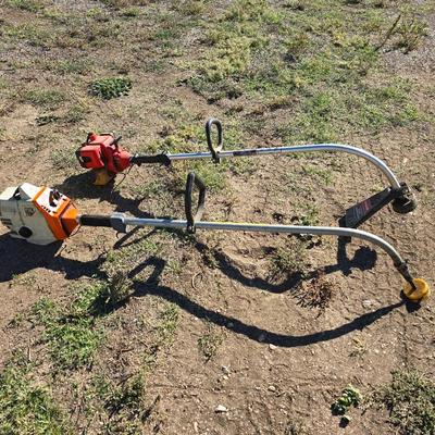 Two gas powered weed eaters in unknown condition for parts or repair - Stihl FFS 36 - Homelite 15" Dual cut