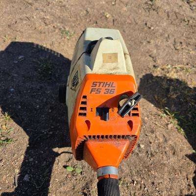 Two gas powered weed eaters in unknown condition for parts or repair - Stihl FFS 36 - Homelite 15" Dual cut