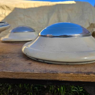 Four 1936 1937 Ford V8 Hubcaps Original metal hubcaps