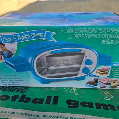 Kids toys - vintage electric football game - Rock tumbler - and a Fun 2 bake oven