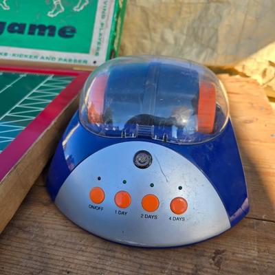 Kids toys - vintage electric football game - Rock tumbler - and a Fun 2 bake oven