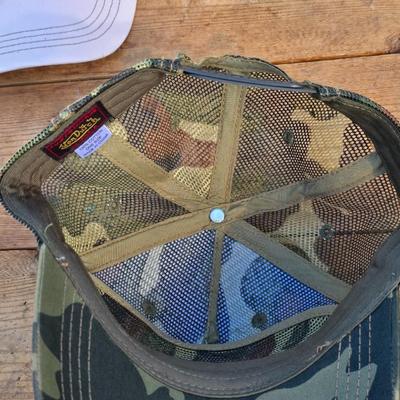 Three Von Dutch brand hats - Camouflage - White and Black - and Black - Black with red stitching - Trucker caps