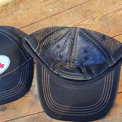 Three Von Dutch brand hats White and Black - and two Black with red stitching - Trucker caps