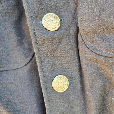 Large assortement of vintage Military clothing & coats - wool trench - hat - pants