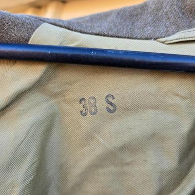 Large assortement of vintage Military clothing & coats - wool trench - hat - pants