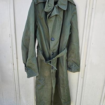 Large assortement of vintage Military clothing & coats - wool trench - hat - pants
