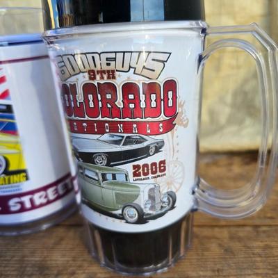 Vintage racing / car hats with several hot rod good guys mugs - race car - with Broncos and half a bubble off hats too