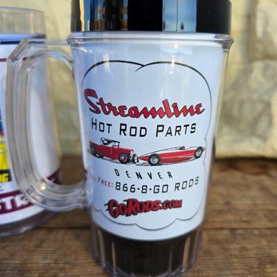 Vintage racing / car hats with several hot rod good guys mugs - race car - with Broncos and half a bubble off hats too