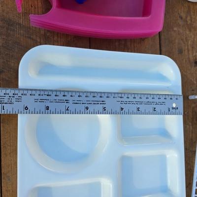 Food trays, plastic food storage containers and spice organizer